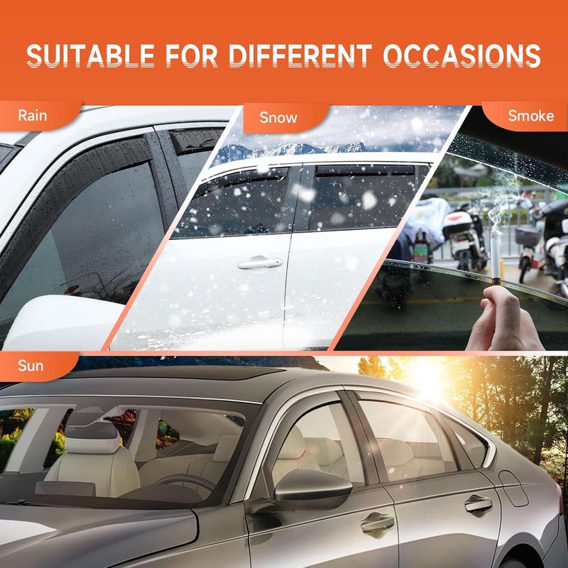 ACLONG in-Channel Rain Guards Compatible with Honda Accord 2018 2019 2020 2021 2022 2023, Black Window Deflectors Window Visor Side Shatterproof Sun Visor, 4-Pieces Set - Image 5